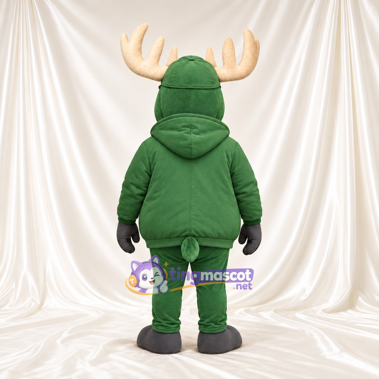 Costume de mascotte Élan – gris – Sweat à capuche (vert) Costume de mascotte Élan – gris – Sweat à capuche (vert)