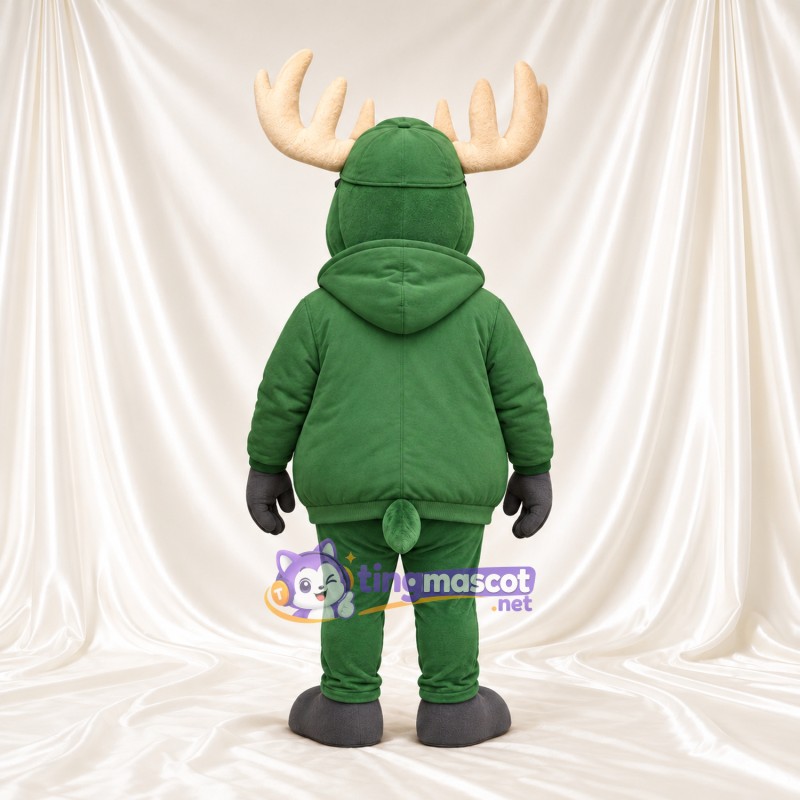 Costume de mascotte Élan – gris – Sweat à capuche (vert) Costume de mascotte Élan – gris – Sweat à capuche (vert)
