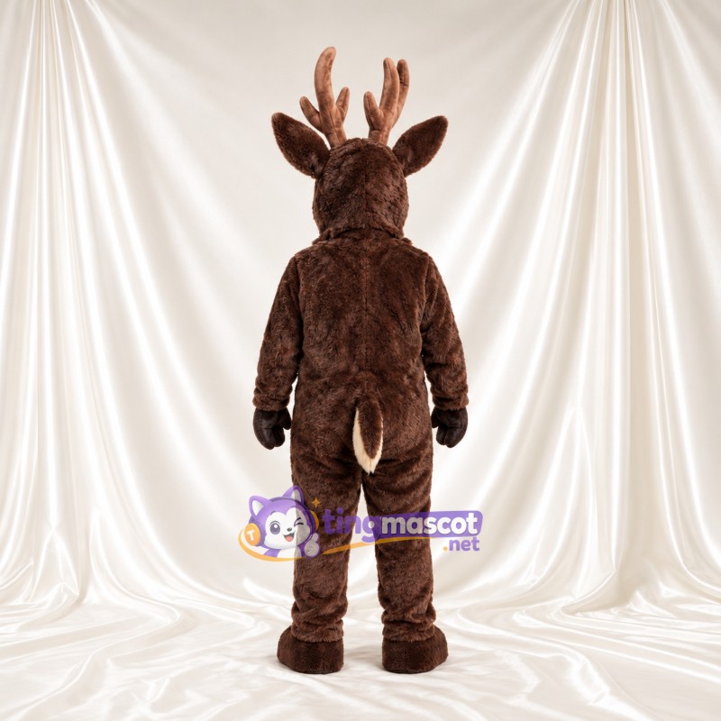 Costume de mascotte Cerf – marron – Torse (crème); Bois Costume de mascotte Cerf – marron – Torse (crème); Bois