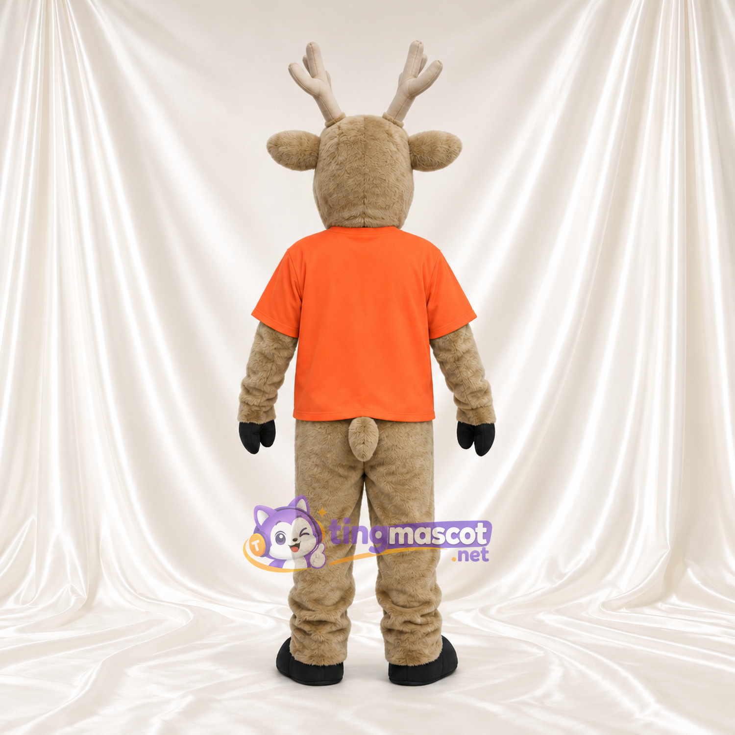 Maskottchenkostüm Elch – braun – T-Shirt (orange) Maskottchenkostüm Elch – braun – T-Shirt (orange)