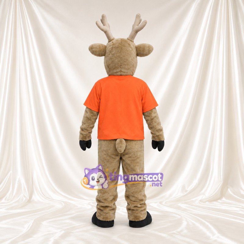 Maskottchenkostüm Elch – braun – T-Shirt (orange) Maskottchenkostüm Elch – braun – T-Shirt (orange)