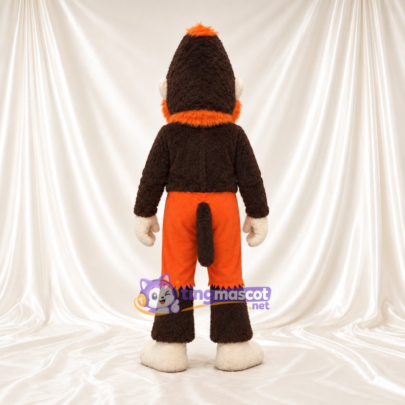 Maskottchenkostüm Affe – braun – Hose (orange); Schal Maskottchenkostüm Affe – braun – Hose (orange); Schal