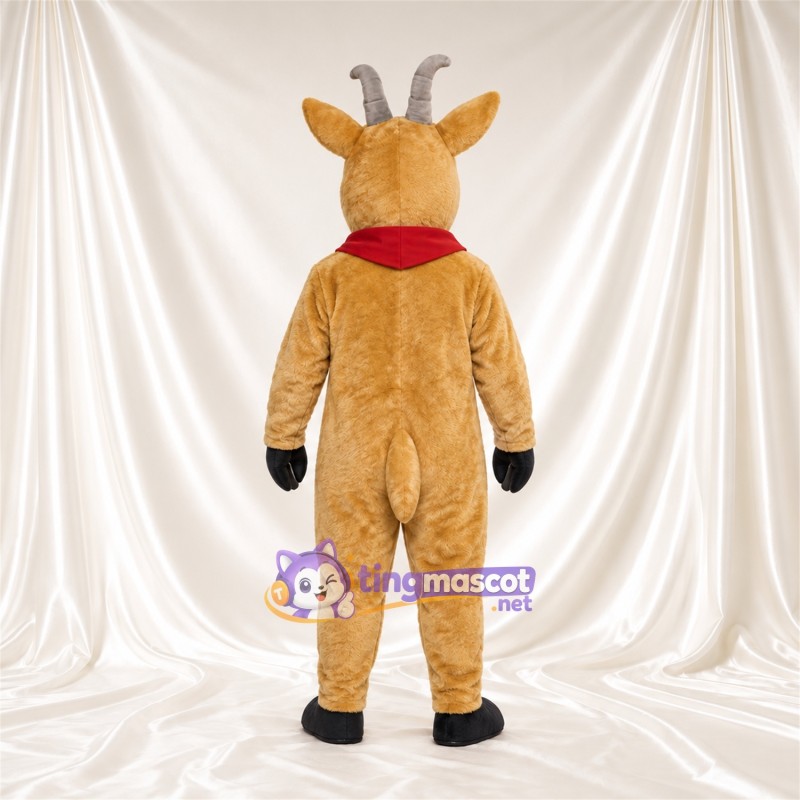 Costume de mascotte Antilope – brun clair – Bandana (rouge) Costume de mascotte Antilope – brun clair – Bandana (rouge)
