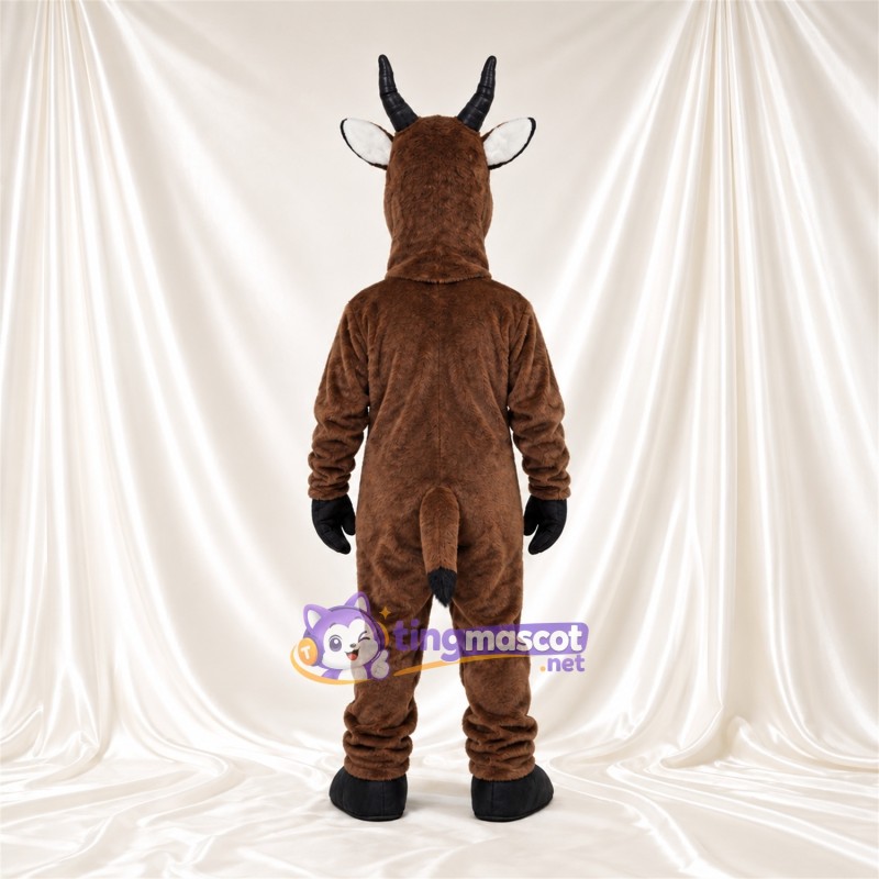 Costume de mascotte Antilope – marron – Ventre (blanc); Cornes (noir) Costume de mascotte Antilope – marron – Ventre (blanc); Cornes (noir)