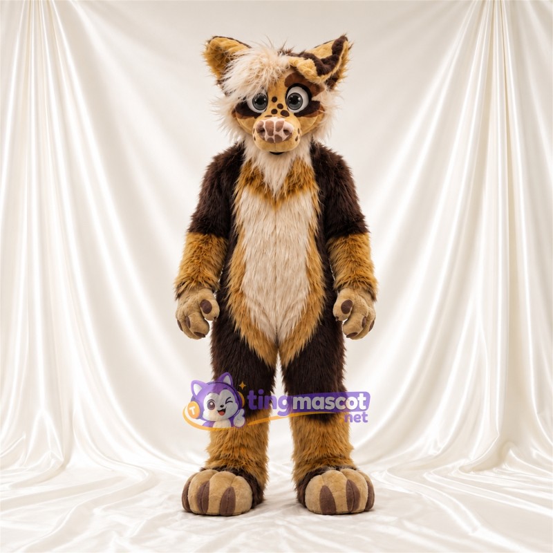 Costume de mascotte Raton laveur – marron / noir – Ventre (crème); Queue Costume de mascotte Raton laveur – marron / noir – Ventre (crème); Queue