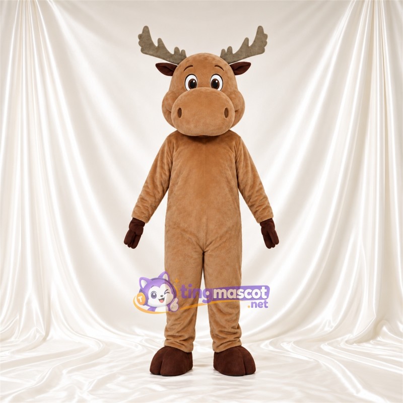 Costume de mascotte Élan – brun clair – Bois (marron); Sabots (marron) Costume de mascotte Élan – brun clair – Bois (marron); Sabots (marron)