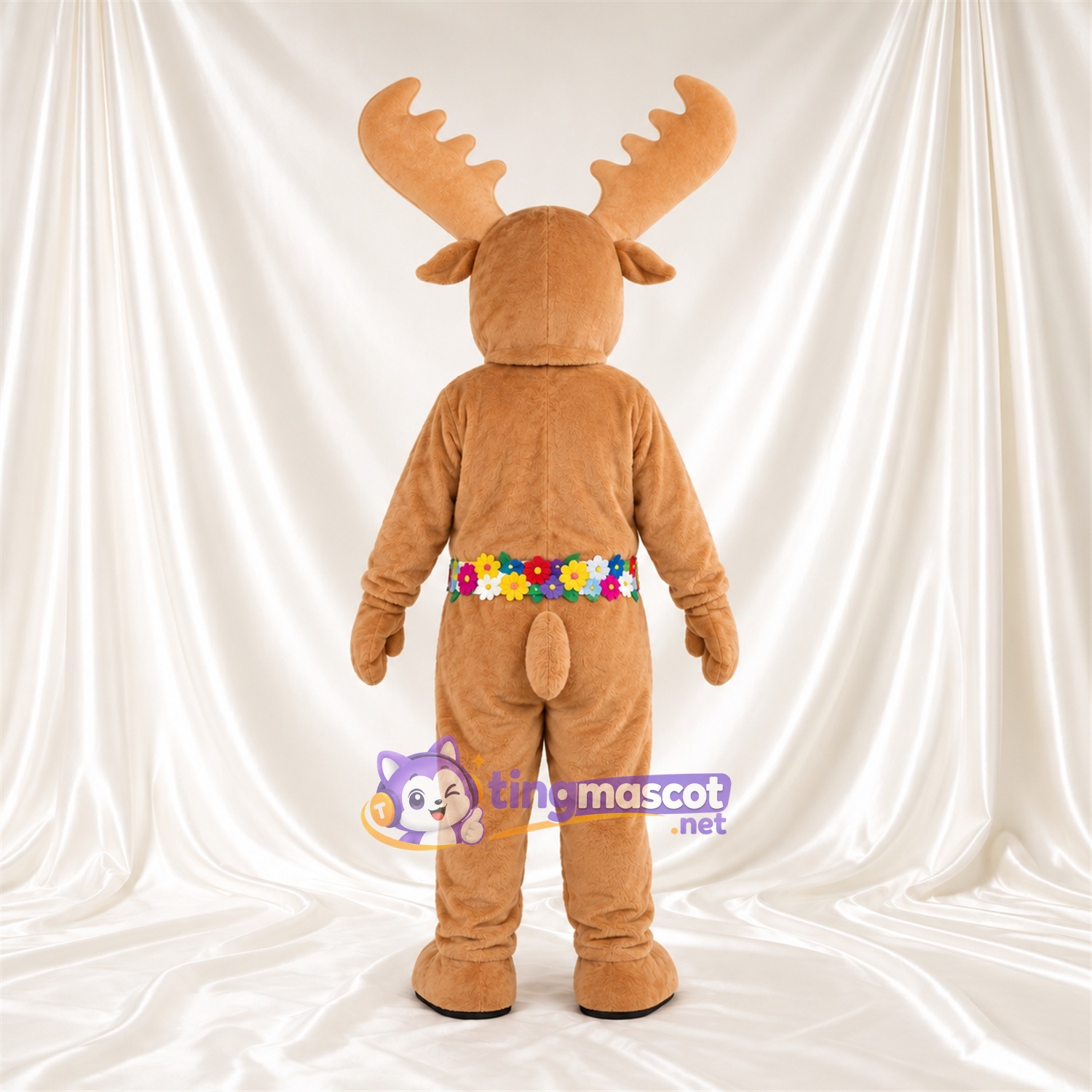 Maskottchenkostüm Elch – hellbraun – Gürtel; Geweih Maskottchenkostüm Elch – hellbraun – Gürtel; Geweih