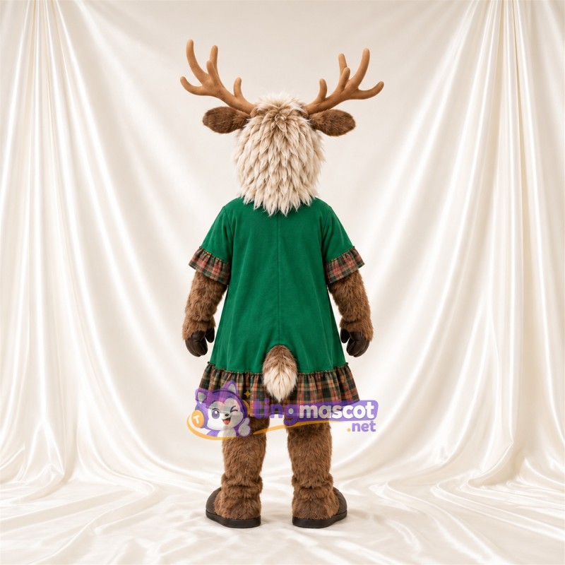 Costume de mascotte Cerf – marron – Robe (vert) Costume de mascotte Cerf – marron – Robe (vert)