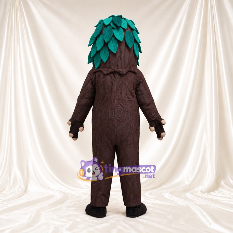 Brown Tree Character Mascot Costume - Green Leaf Hair Brown Tree Character Mascot Costume - Green Leaf Hair
