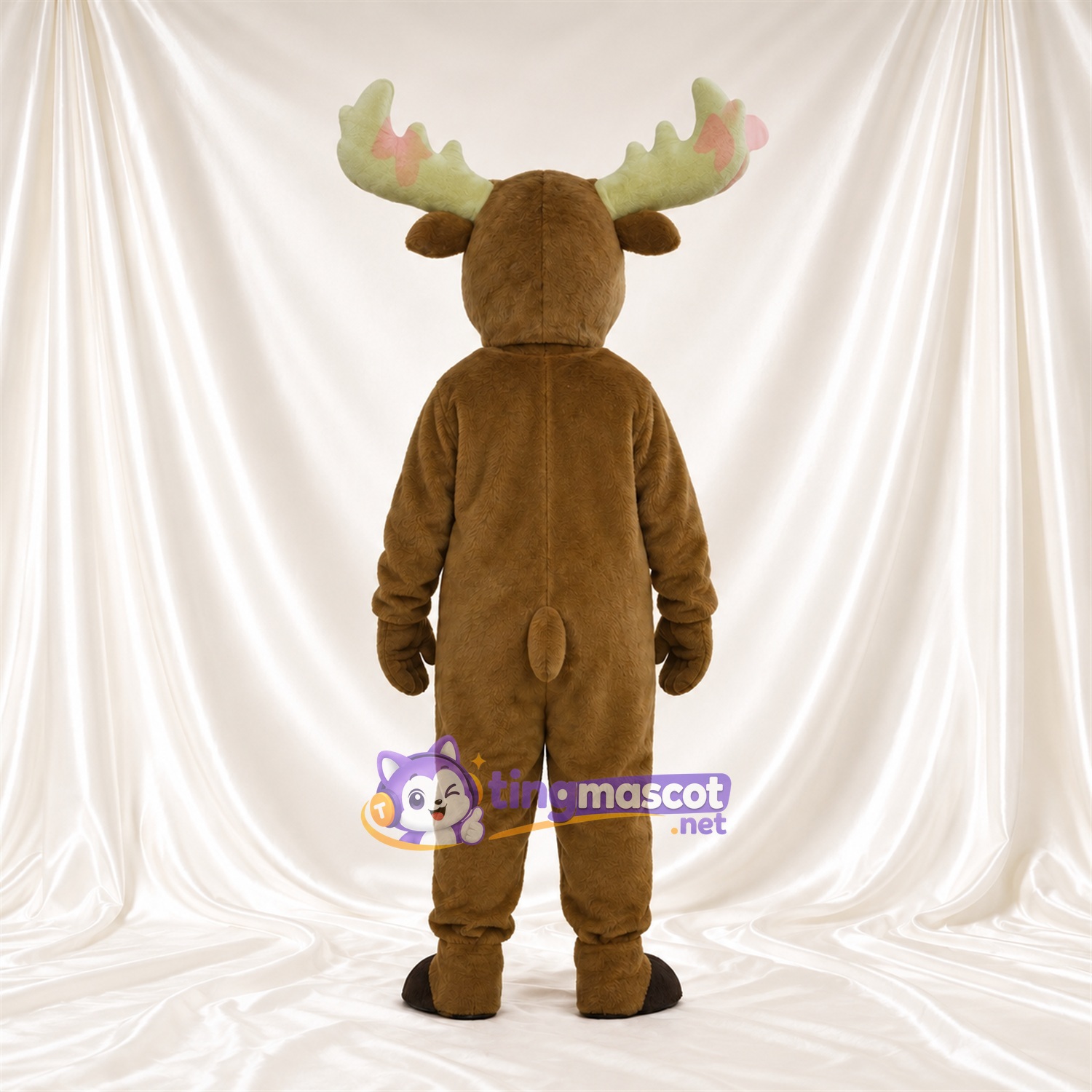 Maskottchenkostüm Elch – braun – Geweih (creme) Maskottchenkostüm Elch – braun – Geweih (creme)
