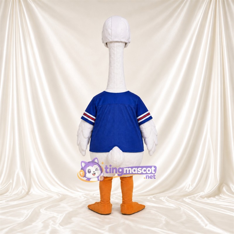 Costume de mascotte Oie – blanc – Chemise (bleu) Costume de mascotte Oie – blanc – Chemise (bleu)