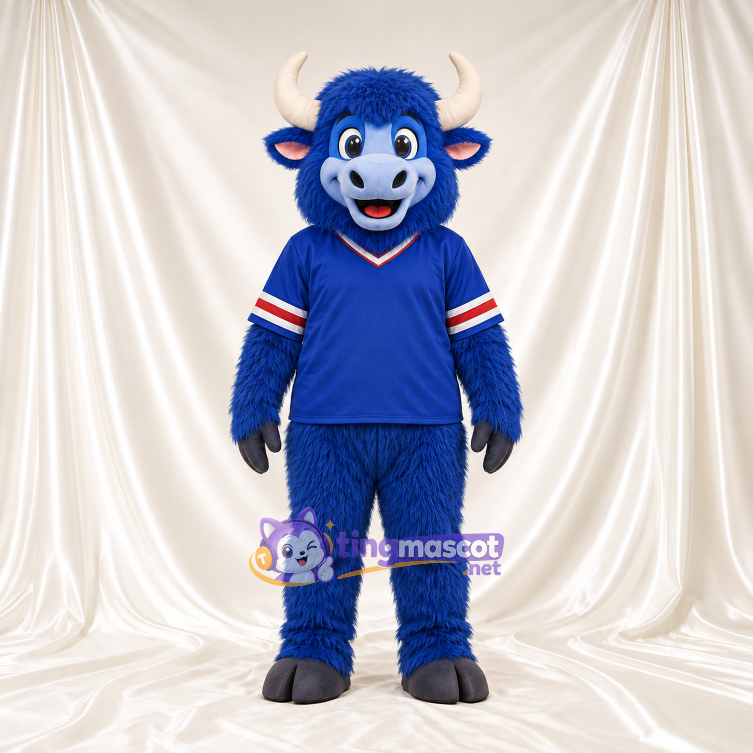 Maskottchenkostüm Stier – blau – Hemd Maskottchenkostüm Stier – blau – Hemd