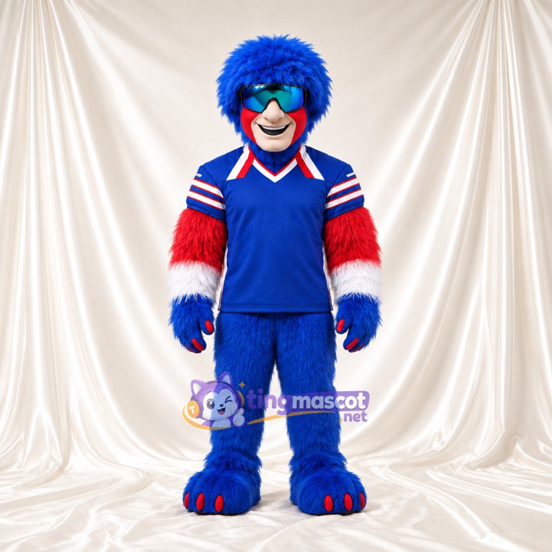 Maskottchenkostüm Clown – blau / rot / weiß – Outfit (blau) Maskottchenkostüm Clown – blau / rot / weiß – Outfit (blau)