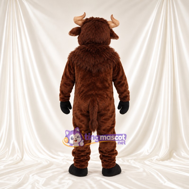 Costume de mascotte Bison – marron – Crinière (marron); Yeux (jaune) Costume de mascotte Bison – marron – Crinière (marron); Yeux (jaune)