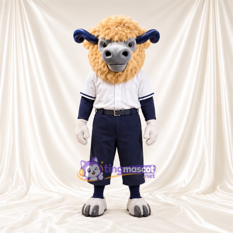 Costume de mascotte Bélier – blanc – Chemise; Pantalon (bleu marine) Costume de mascotte Bélier – blanc – Chemise; Pantalon (bleu marine)