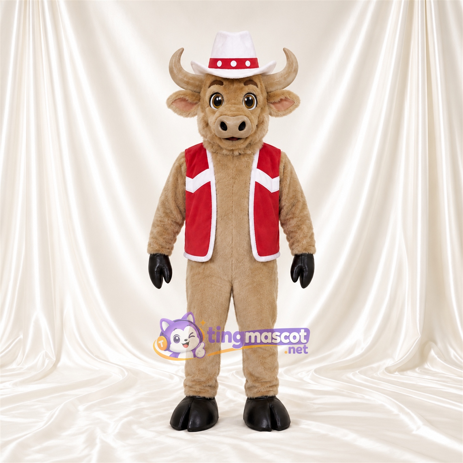Maskottchenkostüm Büffel – hellbraun – Outfit Maskottchenkostüm Büffel – hellbraun – Outfit