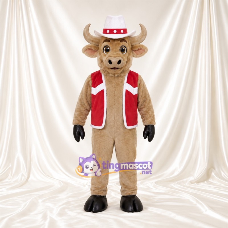 Maskottchenkostüm Büffel – hellbraun – Outfit Maskottchenkostüm Büffel – hellbraun – Outfit