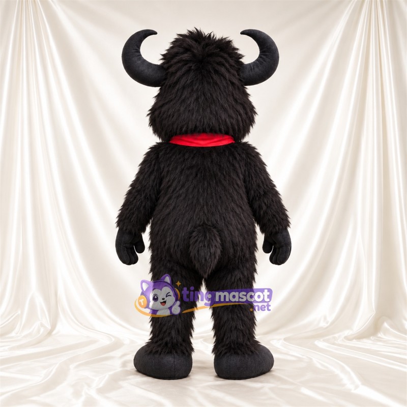 Black Bull Mascot Costume - Red Bandana Black Bull Mascot Costume - Red Bandana