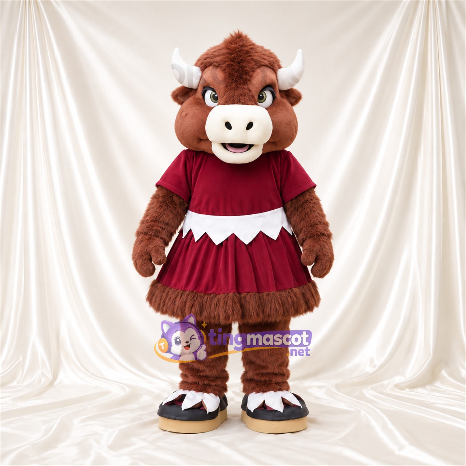 Maskottchenkostüm Büffel – braun – Kleid Maskottchenkostüm Büffel – braun – Kleid
