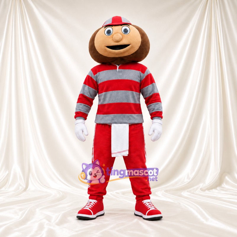 Costume de mascotte Garçon cartoon – marron – Chemise; Pantalon (rouge) Costume de mascotte Garçon cartoon – marron – Chemise; Pantalon (rouge)
