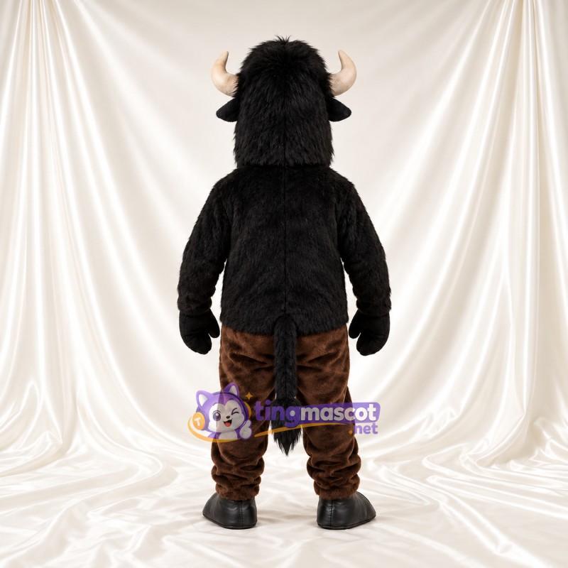Costume de mascotte Minotaure – marron / noir – Cornes courbées; Crinière (noir) Costume de mascotte Minotaure – marron / noir – Cornes courbées; Crinière (noir)