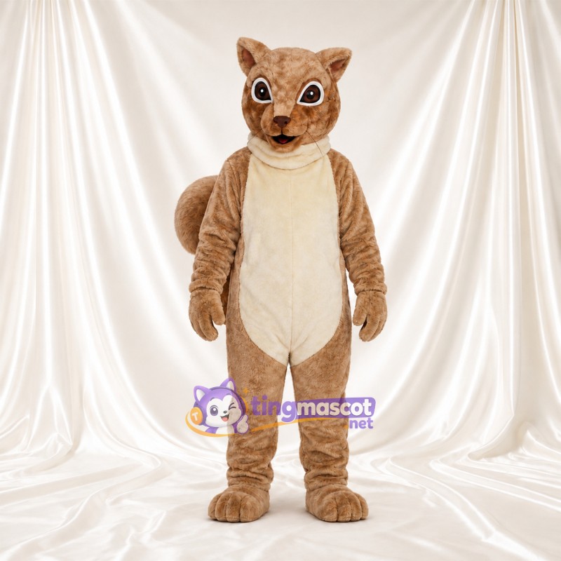 Costume de mascotte Écureuil – brun clair – Ventre (crème) Costume de mascotte Écureuil – brun clair – Ventre (crème)