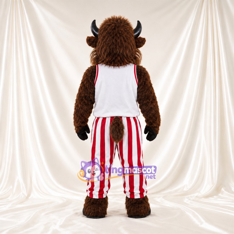 Maskottchenkostüm Bison – braun – Tanktop (weiß); Hose Maskottchenkostüm Bison – braun – Tanktop (weiß); Hose