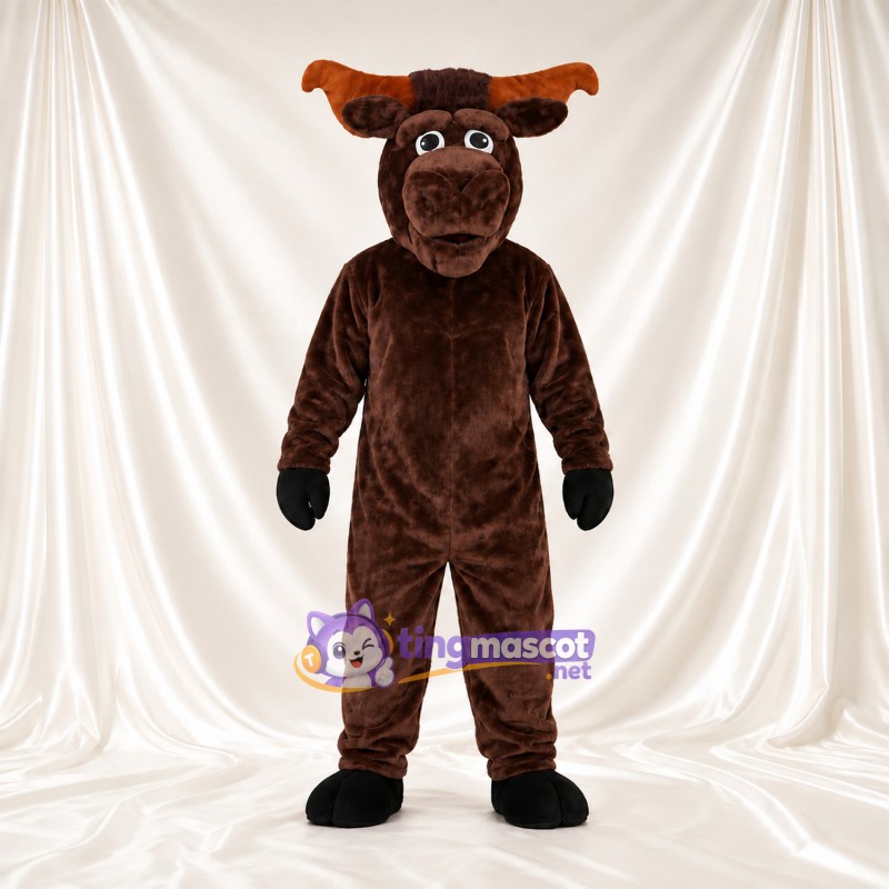 Costume de mascotte Élan – marron foncé – Bois; Gants (noir)
