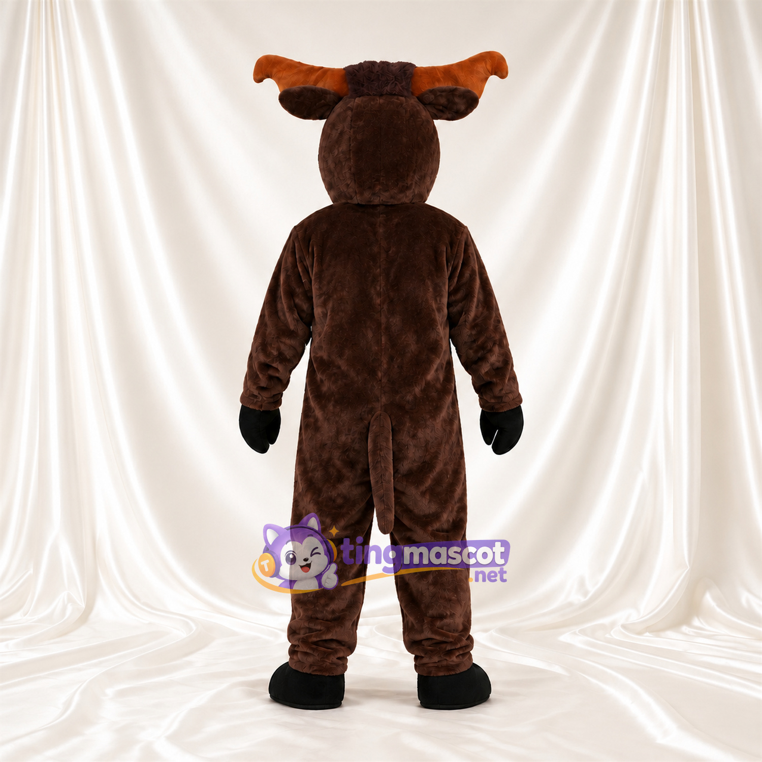 Costume de mascotte Élan – marron foncé – Bois; Gants (noir) Costume de mascotte Élan – marron foncé – Bois; Gants (noir)