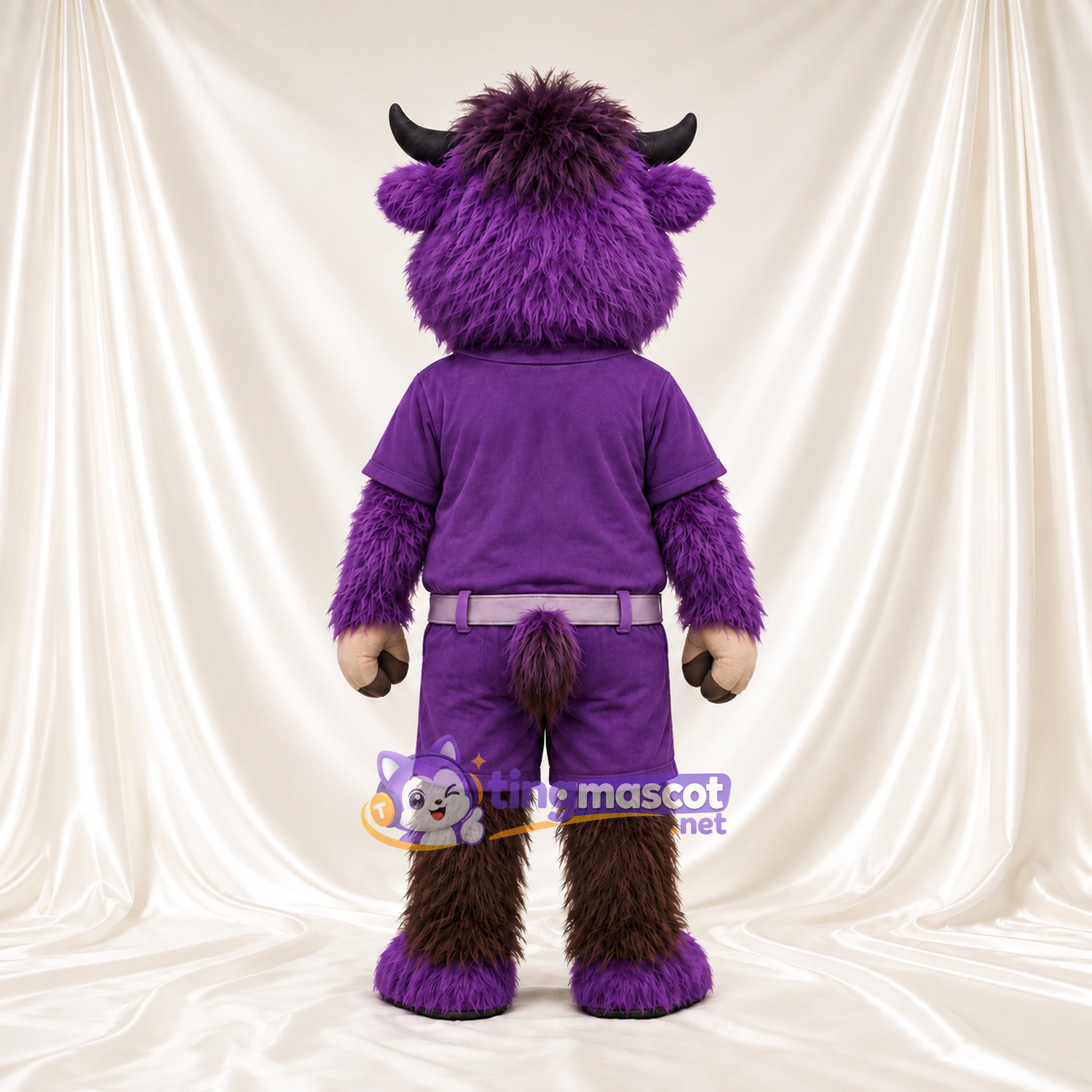 Maskottchenkostüm Bison – violett – Hemd (violett); Shorts Maskottchenkostüm Bison – violett – Hemd (violett); Shorts