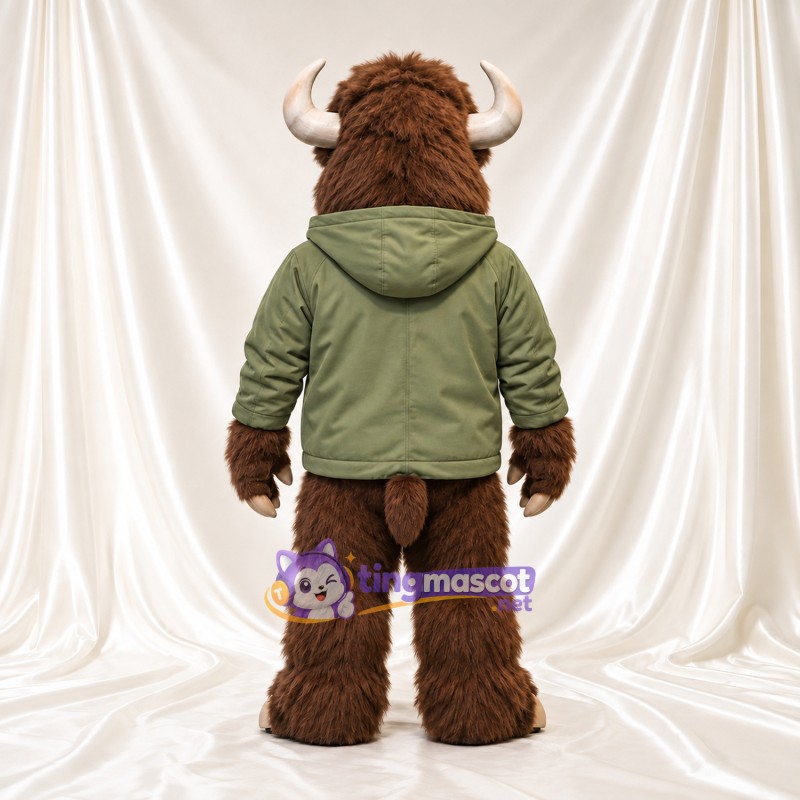 Costume de mascotte Bison – marron – Sweat à capuche (vert) Costume de mascotte Bison – marron – Sweat à capuche (vert)