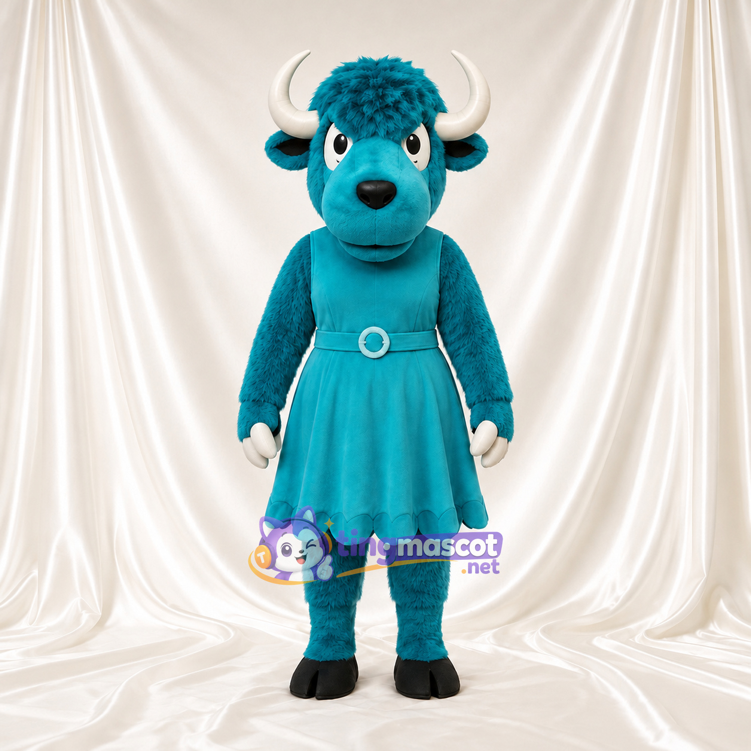 Costume de mascotte Bison – bleu canard – Robe (bleu canard) Costume de mascotte Bison – bleu canard – Robe (bleu canard)