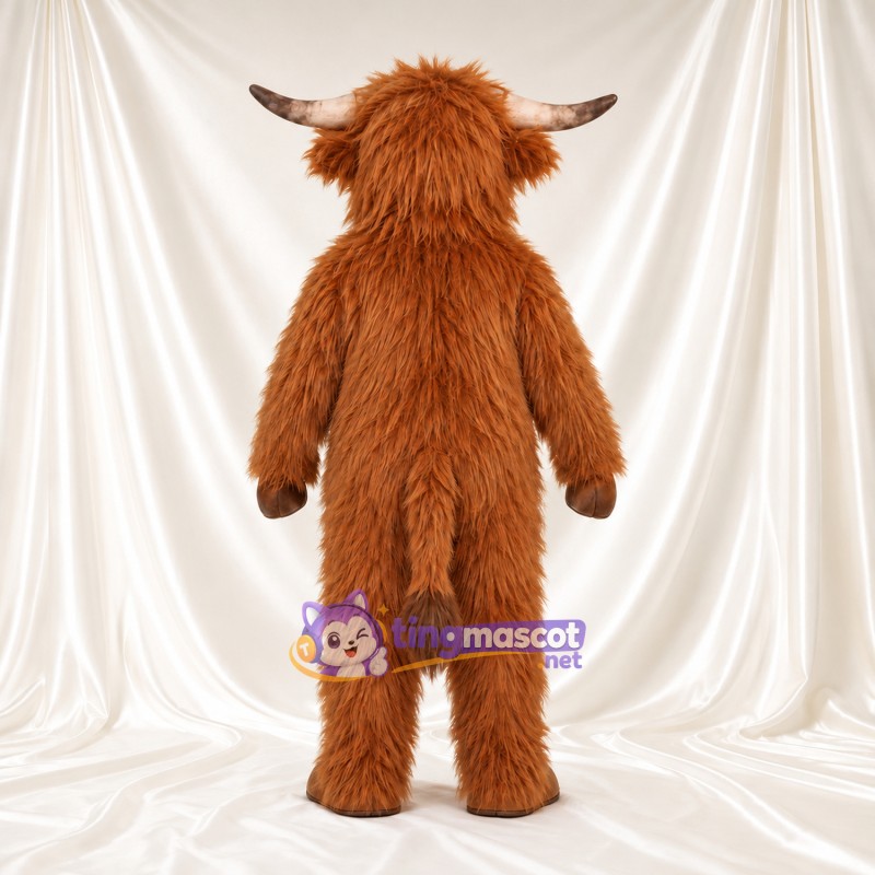 Maskottchenkostüm Kuh – orange – Zottelfell Maskottchenkostüm Kuh – orange – Zottelfell