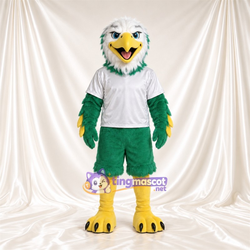 Costume de mascotte Aigle – vert – Chemise (blanc); Short (vert) Costume de mascotte Aigle – vert – Chemise (blanc); Short (vert)