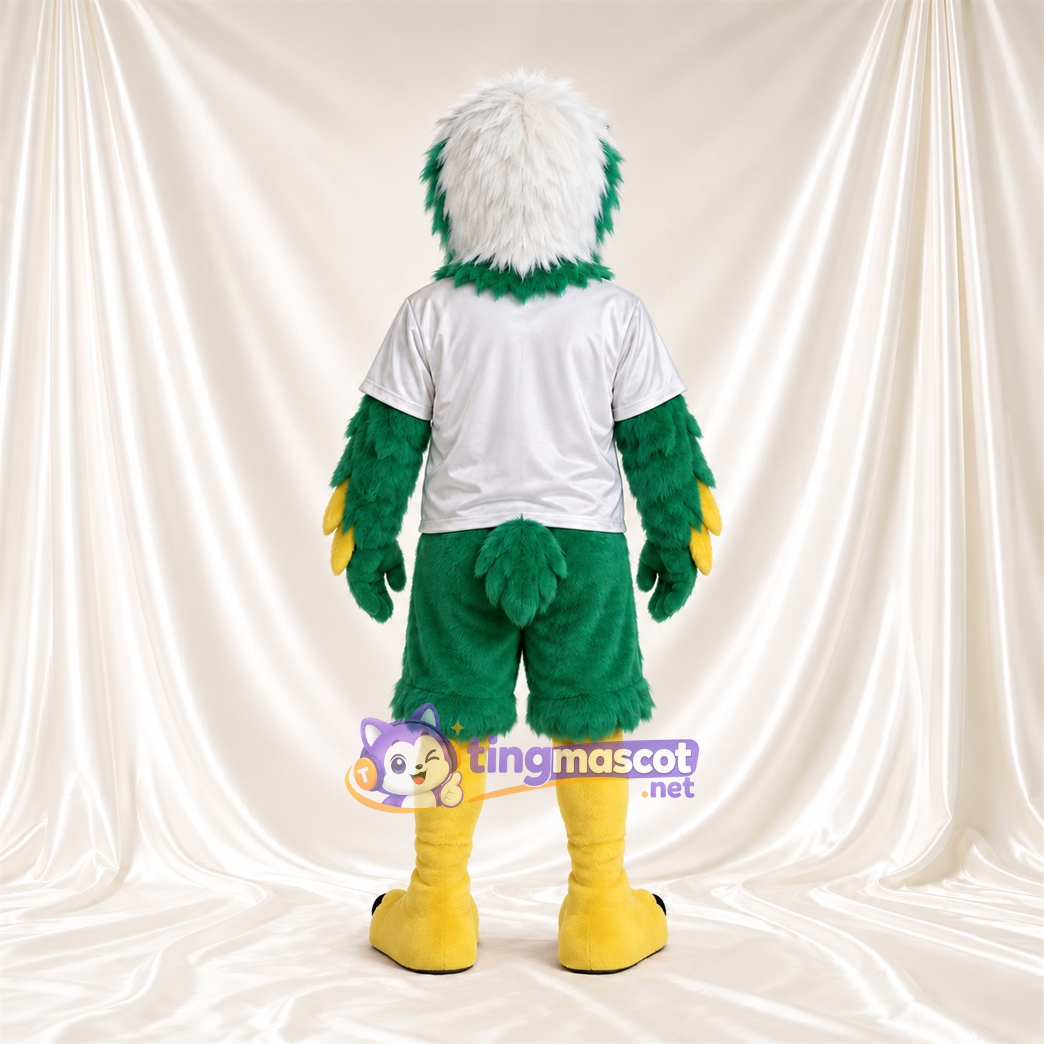 Costume de mascotte Aigle – vert – Chemise (blanc); Short (vert) Costume de mascotte Aigle – vert – Chemise (blanc); Short (vert)