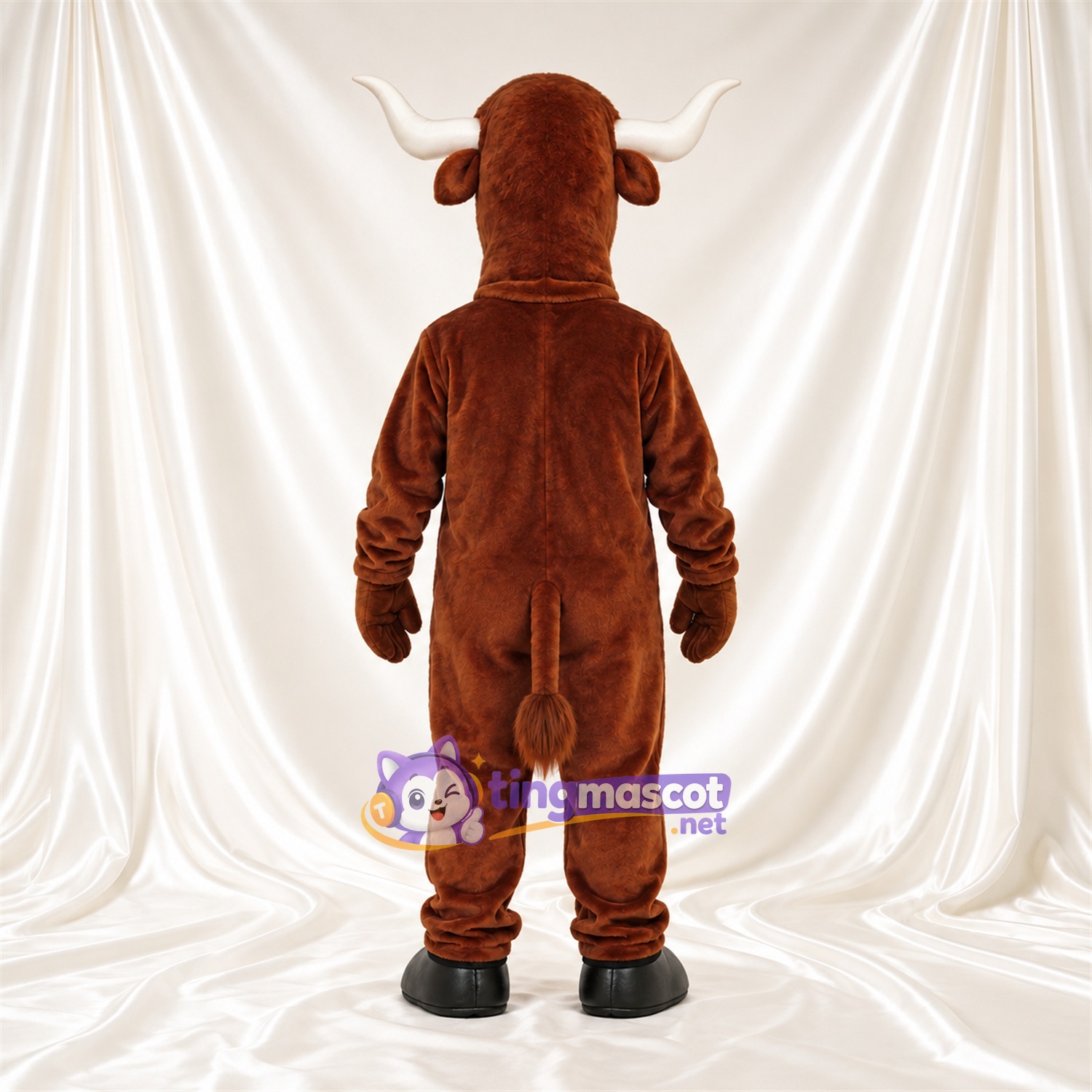 Costume de mascotte Minotaure – marron – Cornes (blanc)