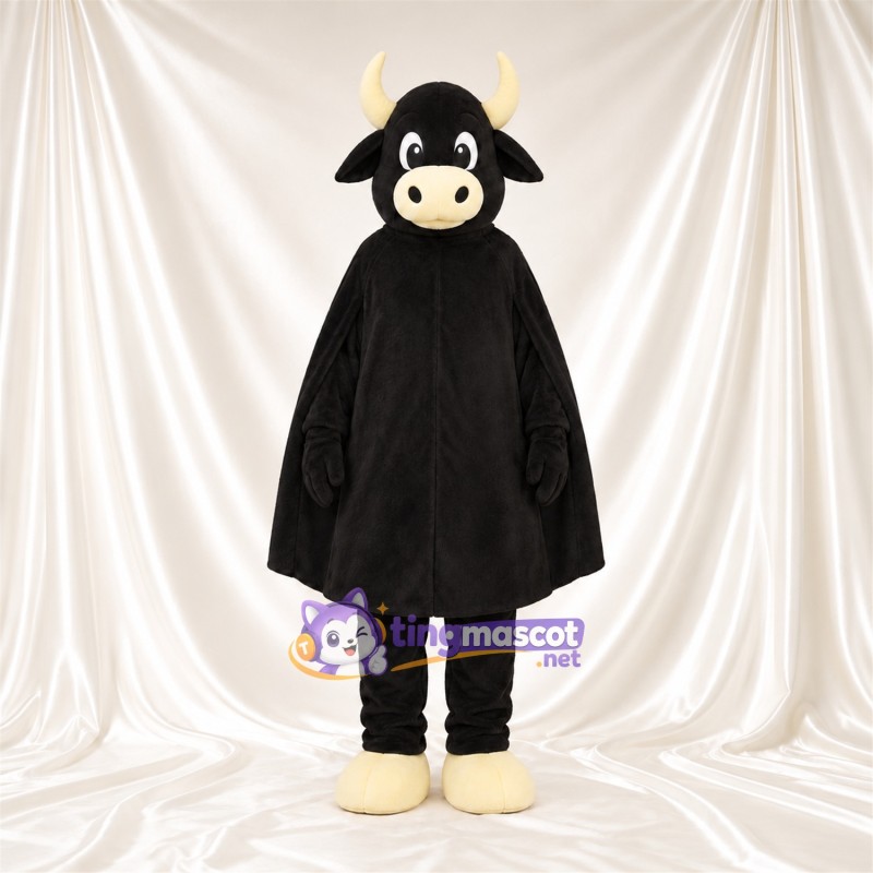 Black Bull Mascot Costume - Black Cape Black Bull Mascot Costume - Black Cape