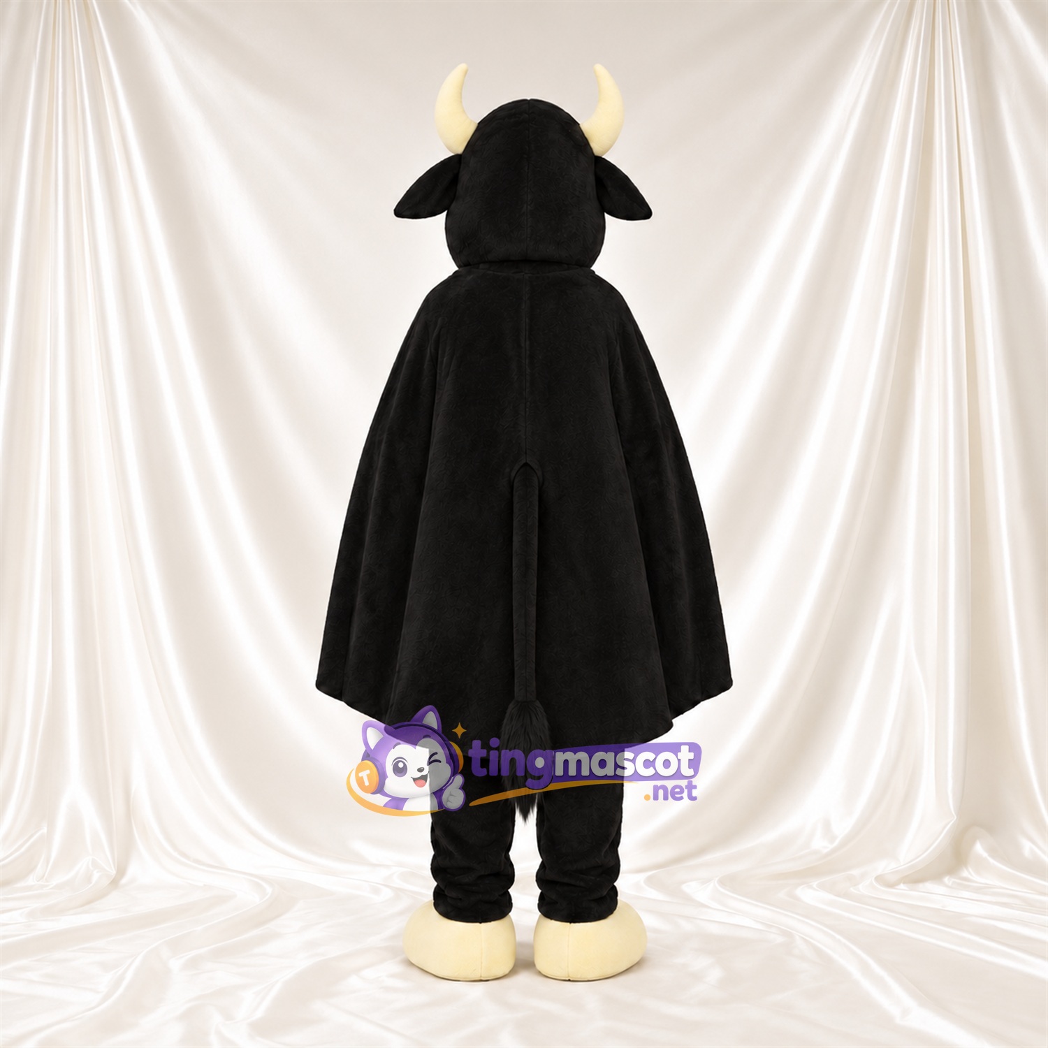Black Bull Mascot Costume - Black Cape Black Bull Mascot Costume - Black Cape