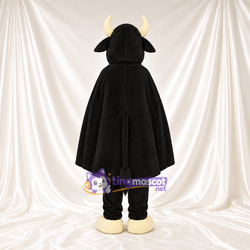 Black Bull Mascot Costume - Black Cape Black Bull Mascot Costume - Black Cape