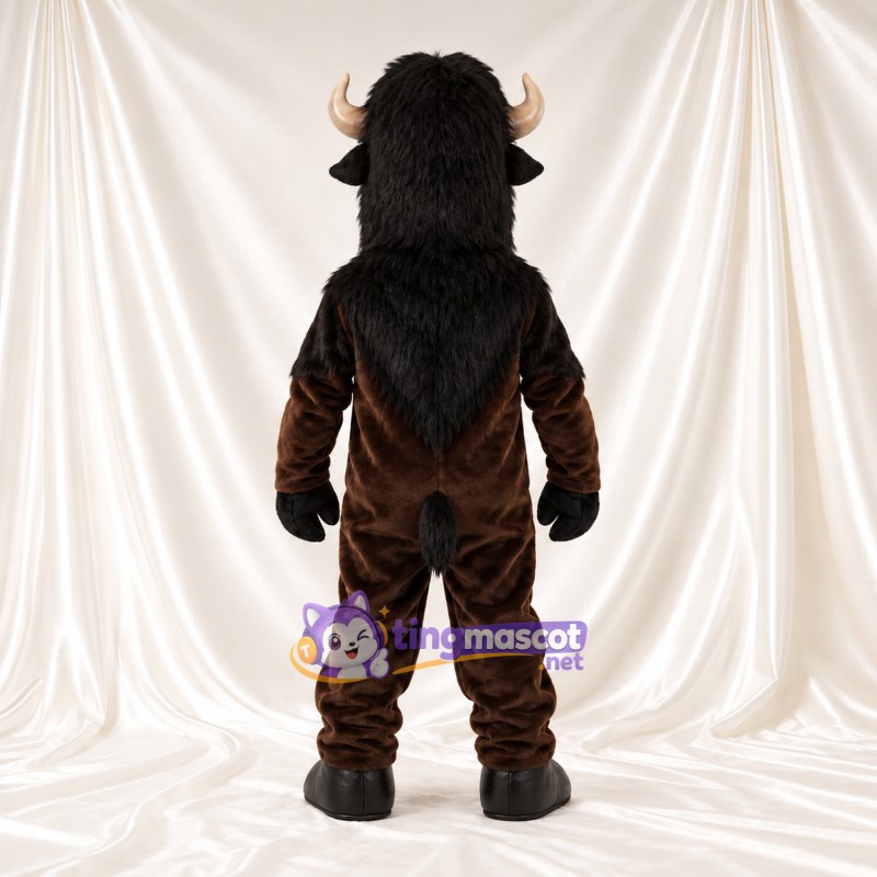 Costume de mascotte Minotaure – marron / noir – Cornes courbées; Crinière (noir) Costume de mascotte Minotaure – marron / noir – Cornes courbées; Crinière (noir)