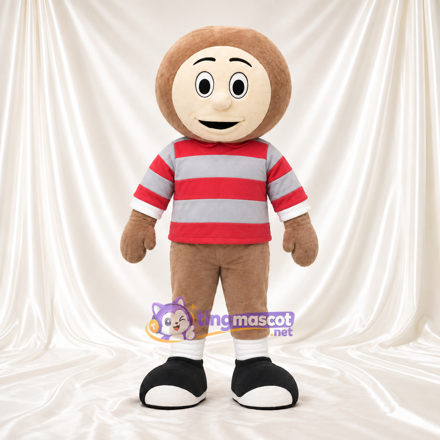 Costume de mascotte Garçon cartoon – rouge / gris – Chemise Costume de mascotte Garçon cartoon – rouge / gris – Chemise