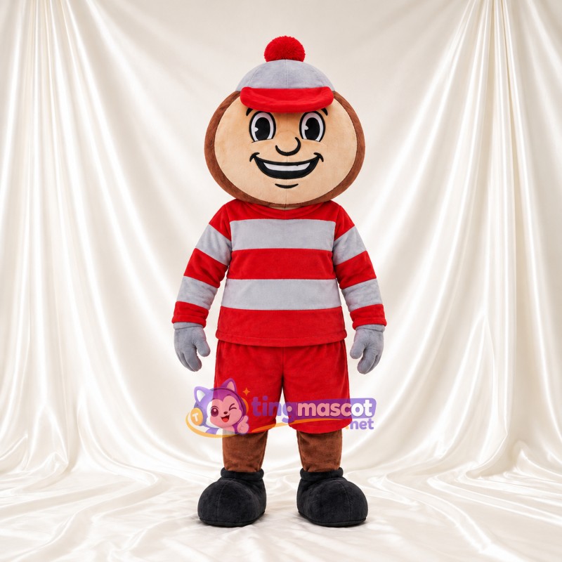 Maskottchenkostüm Comic-Junge – rot / weiß – Outfit; Handschuhe (grau) Maskottchenkostüm Comic-Junge – rot / weiß – Outfit; Handschuhe (grau)
