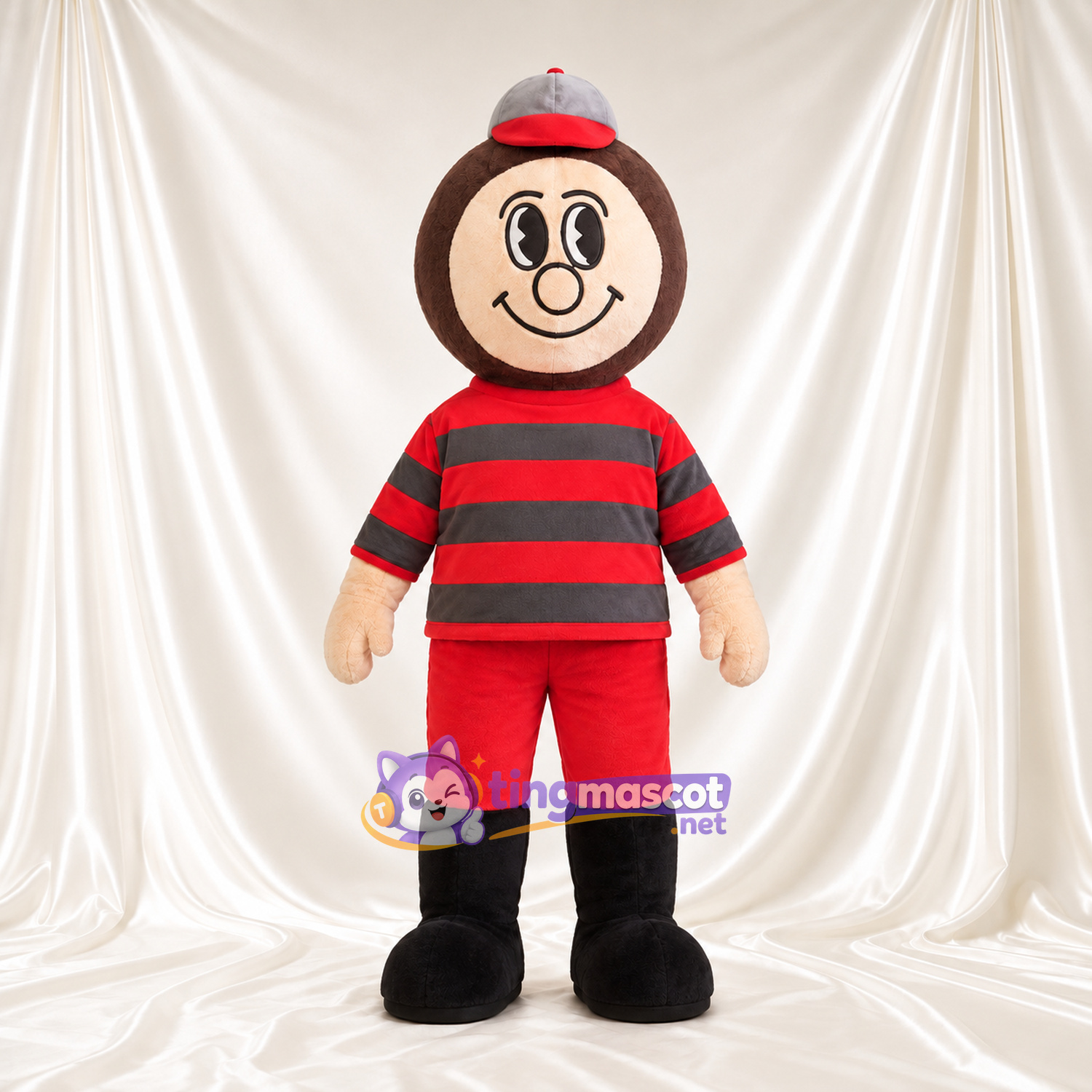 Costume de mascotte Garçon cartoon – rouge / noir – Tenue Costume de mascotte Garçon cartoon – rouge / noir – Tenue
