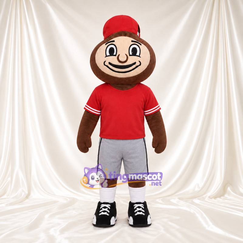 Costume de mascotte Garçon cartoon – rouge – Chemise (rouge); Short (gris) Costume de mascotte Garçon cartoon – rouge – Chemise (rouge); Short (gris)