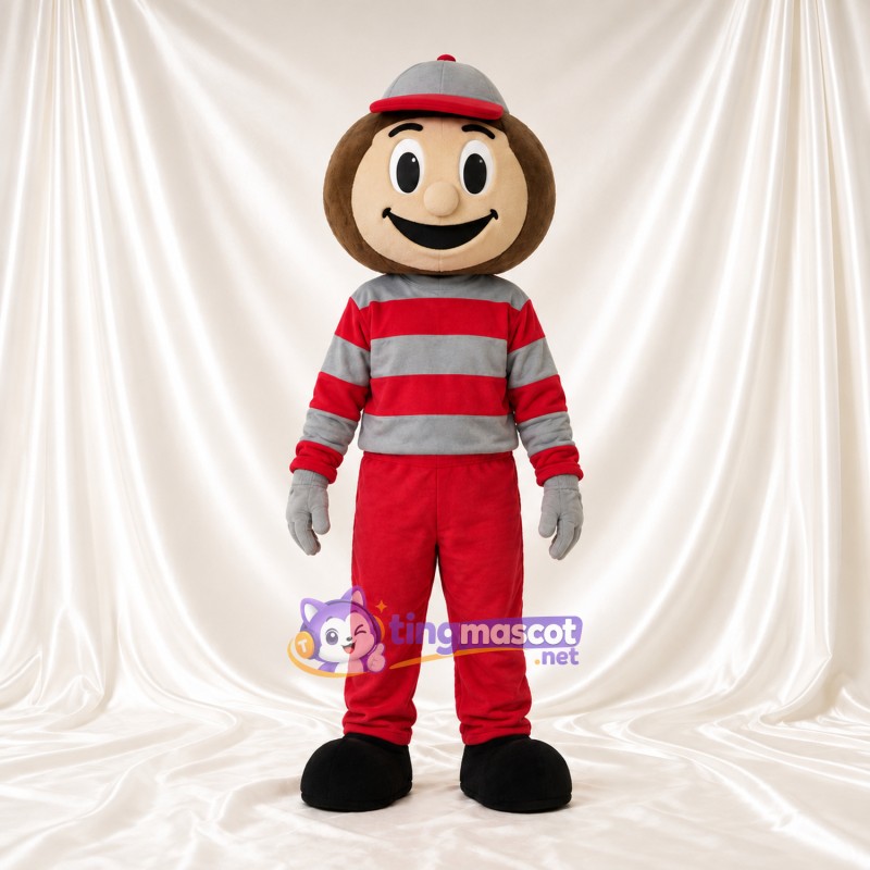 Costume de mascotte Garçon cartoon – rouge / gris – Chemise; Pantalon (rouge) Costume de mascotte Garçon cartoon – rouge / gris – Chemise; Pantalon (rouge)