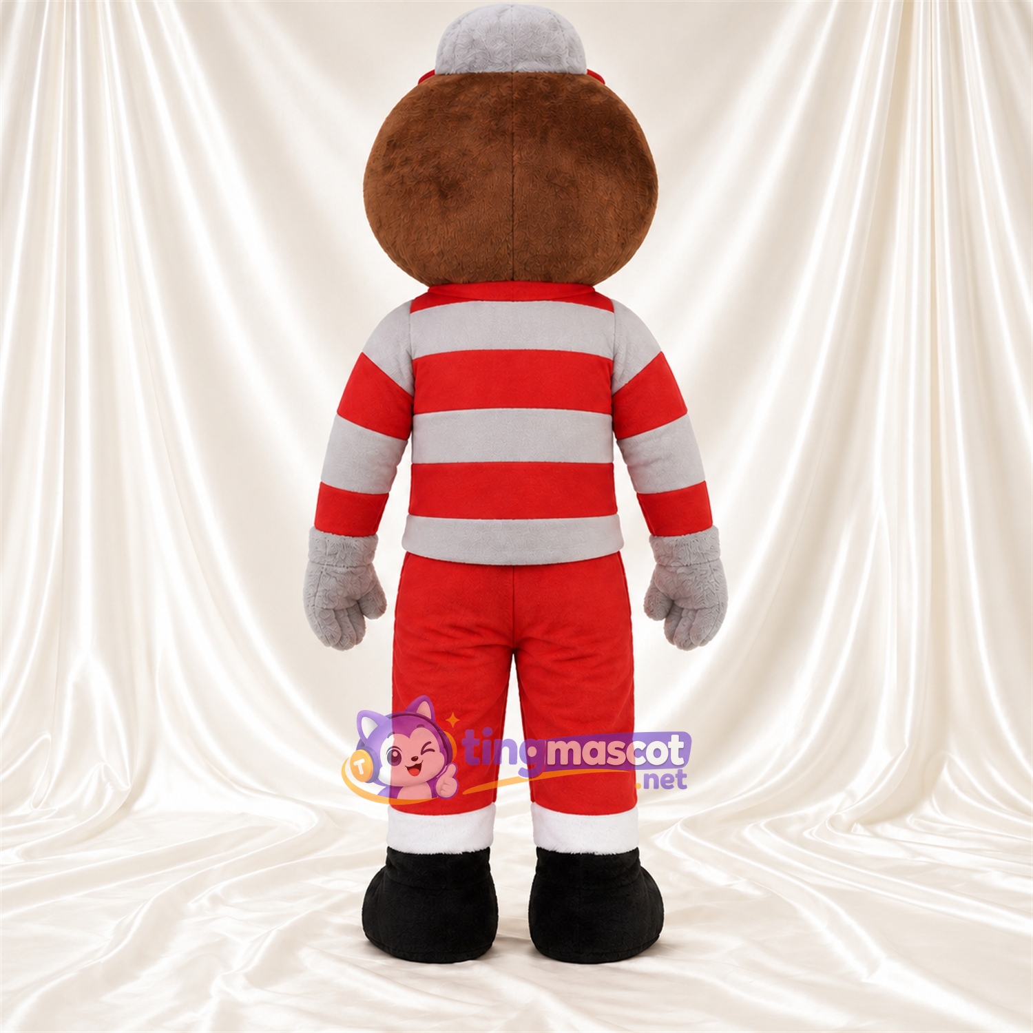 Maskottchenkostüm Comic-Junge – rot / weiß – Outfit; Kappe (grau / rot) Maskottchenkostüm Comic-Junge – rot / weiß – Outfit; Kappe (grau / rot)