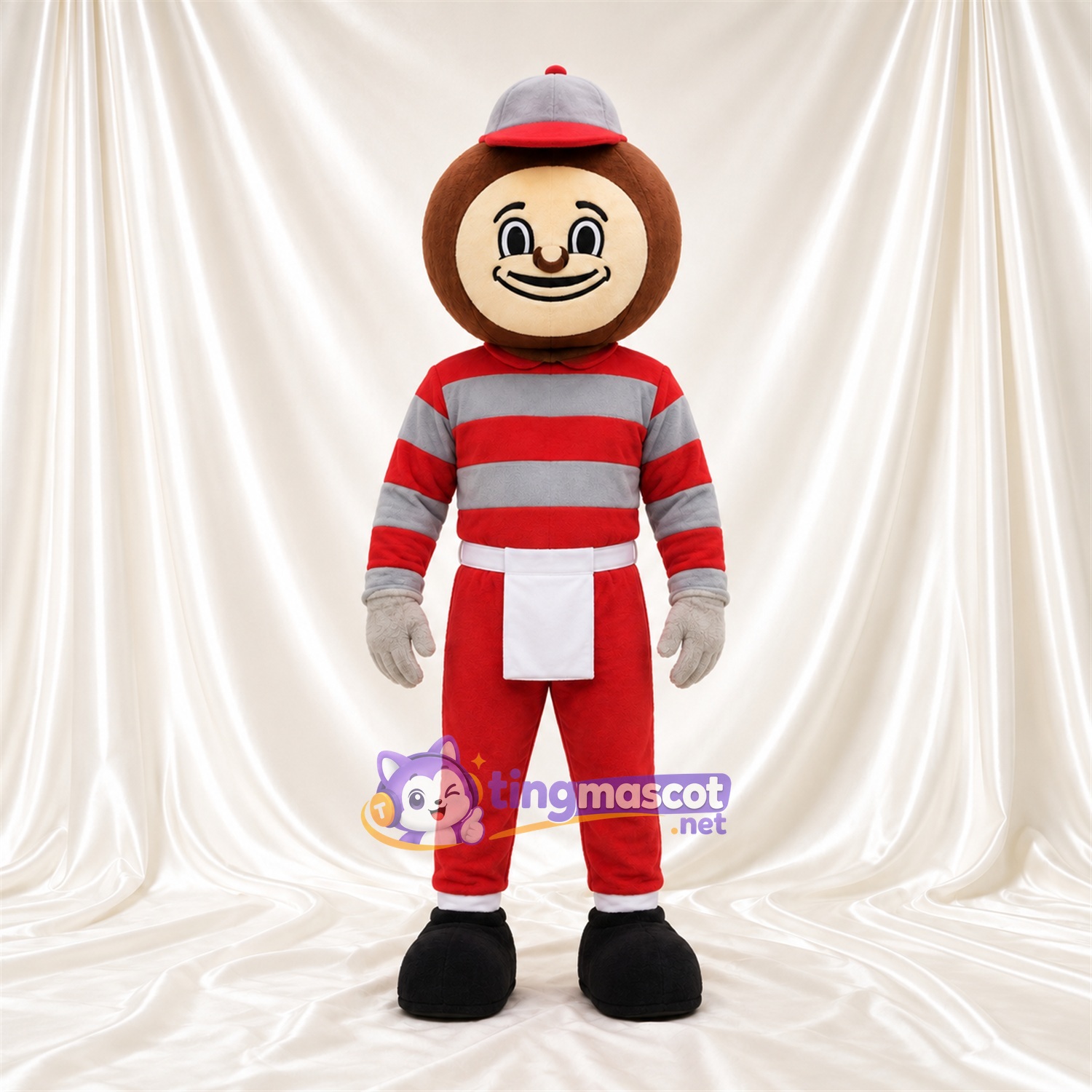 Costume de mascotte Garçon cartoon – rouge / gris – Chemise; Pantalon (rouge) Costume de mascotte Garçon cartoon – rouge / gris – Chemise; Pantalon (rouge)