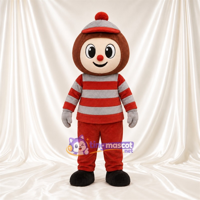 Maskottchenkostüm Comicfigur – rot / weiß – Outfit; Schuhe (schwarz) Maskottchenkostüm Comicfigur – rot / weiß – Outfit; Schuhe (schwarz)