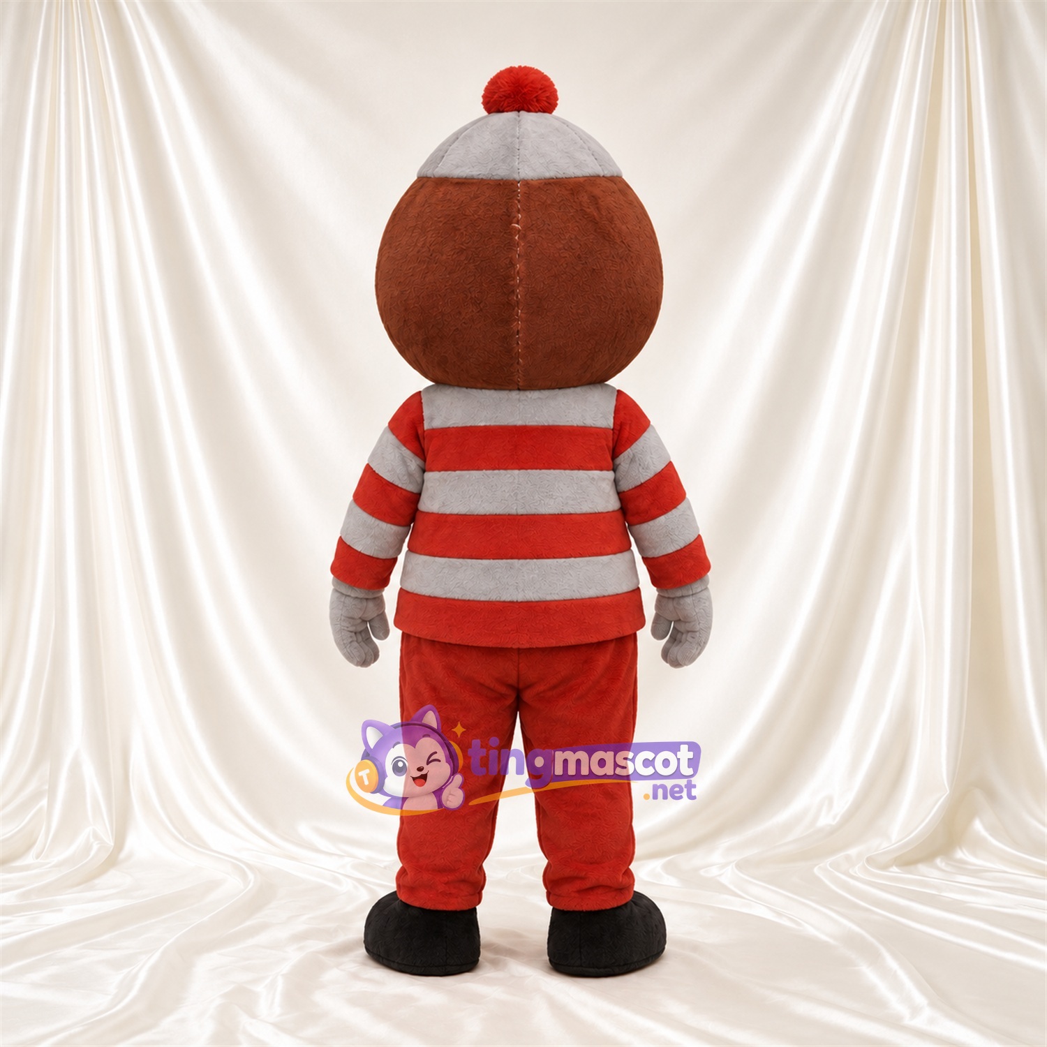 Maskottchenkostüm Comicfigur – rot / weiß – Outfit; Schuhe (schwarz) Maskottchenkostüm Comicfigur – rot / weiß – Outfit; Schuhe (schwarz)
