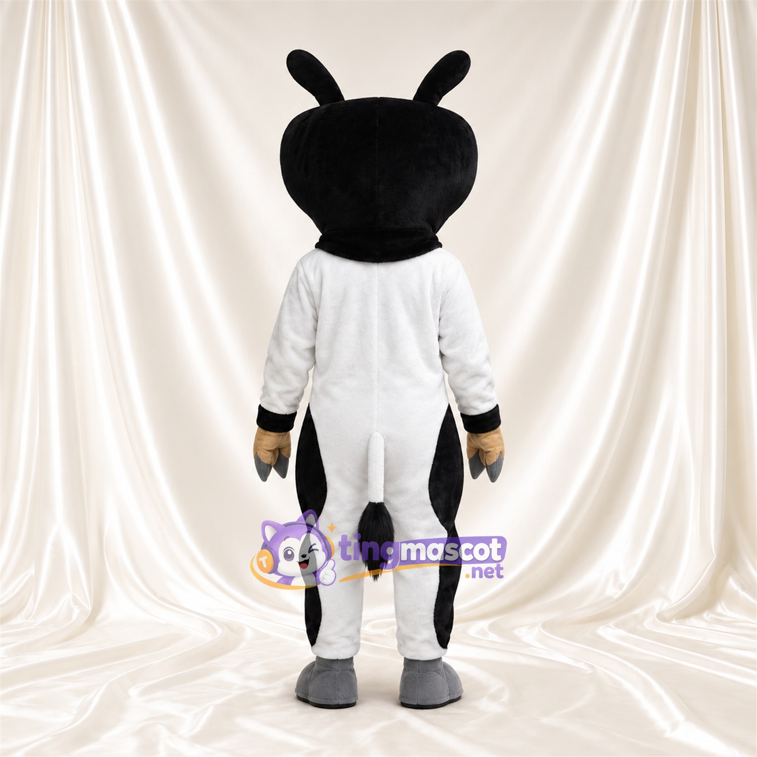 Black and White Cow Mascot Costume - Bell Collar Black and White Cow Mascot Costume - Bell Collar